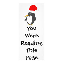 Plantilla de la señal del pingüino de Santa Tarjeta Publicitaria A Todo Color