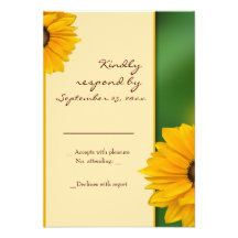 Plantilla de la tarjeta de RSVP del girasol Invitaciones Personalizada