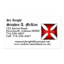 Plantilla de la tarjeta de visita de Templar