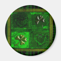 PLANTILLA DEL GRUNGE DEL TRÉBOL DEL DÍA DE ST PATR IMÁN DE NEVERA