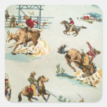 Plantilla del pegatina del vaquero del vintage