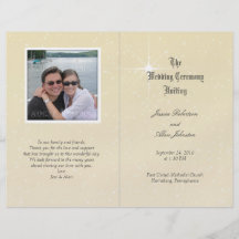 Plantilla del programa del boda de la foto de la c flyer personalizado