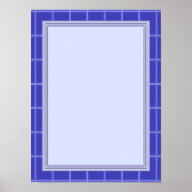 Plantilla elegante con el AZUL de la frontera Poster