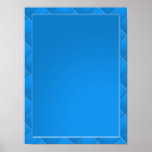 Plantilla elegante con el AZUL de la frontera Poster