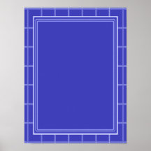 Plantilla elegante con el AZUL de la frontera Poster