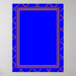 Plantilla elegante con el AZUL de la frontera Poster