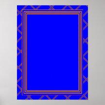 Plantilla elegante con el AZUL de la frontera Poster