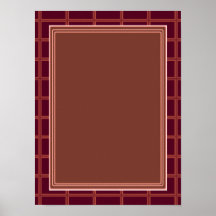 Plantilla elegante con la frontera Brown oscuro Posters