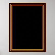 Plantilla elegante con la frontera DE ORO Poster