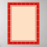 Plantilla elegante con ROJO de la frontera Impresiones
