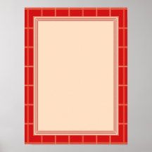 Plantilla elegante con ROJO de la frontera Impresiones