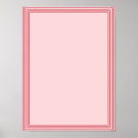 Plantilla elegante con ROSA de la frontera Poster