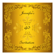 Plantilla elegante del oro del cumpleaños de la in