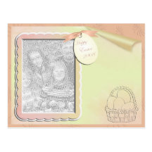 Plantilla en colores pastel de la foto de Pascua Tarjeta Postal