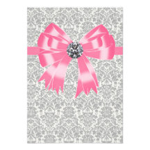 Plantilla gris rosada de RSVP del fiesta del damas Invitación Personalizada