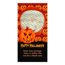 Plantilla malvada de PhotoCard de la Jack-O-Linter Tarjetas Fotográficas