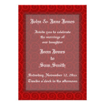 PLANTILLA roja del boda de los remolinos Anuncio Personalizado