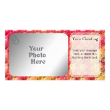 Plantilla rosada de PhotoCard de la flor Tarjetas Personales
