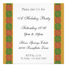 Plantilla simple verde roja de la invitación del d
