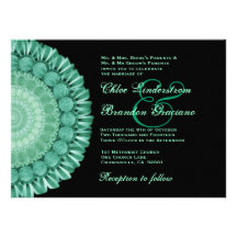 Plantilla verde del boda de la rueda de margarita invitacion personalizada