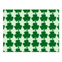 Plantilla verde y blanca del modelo del trébol tarjetas postales