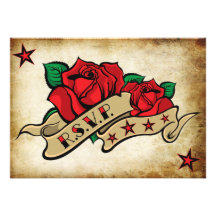 Plantillas de encargo de RSVP del tatuaje color de Invitación Personalizada