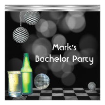 Plata blanco y negro de las bebidas para hombre de invitacion personalizada