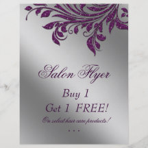Plata de la púrpura de la chispa de la cebra de la flyer personalizado