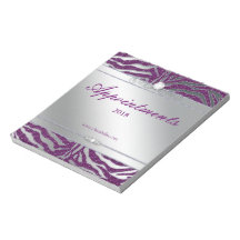 Plata de la púrpura de la libreta de la chispa de  bloc de papel