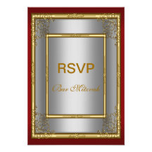 Plata del rojo de la invitación de Mitzvah de la b