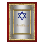Plata del rojo de la invitación de Mitzvah de la b