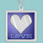 Plata esterlina del corazón del amor del collar az collares