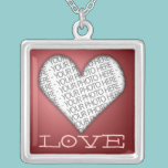 Plata esterlina del corazón del amor del collar ro collares