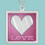 Plata esterlina del corazón del amor del collar ro collares