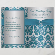 Plata IMPRESA de la CINTA, programa del boda del d Flyer A Todo Color