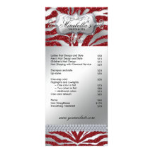 Plata roja de lujo de la chispa de la cebra de la  tarjeta publicitaria