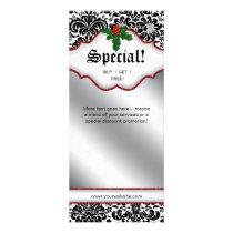 Plata roja floral del damasco de la tarjeta del es tarjetas publicitarias