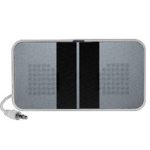 Plata y rayas negras del coche de competición iPod altavoz