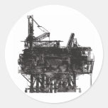 Plataforma petrolera del vintage etiqueta