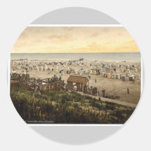 Playa, Borkum, Schleswig-Holstein, Alemania pH rar Etiquetas Redondas