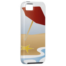 playa con el paraguas iPhone 5 funda