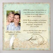 Playa costera del gran Egret - boda personalizado Poster