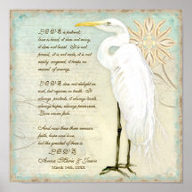 Playa costera del gran Egret - boda personalizado Impresiones