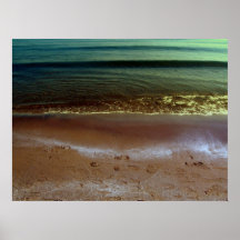 Playa de la puesta del sol posters