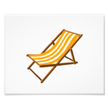 playa de madera rayada anaranjada chair.png impresion fotografica