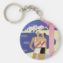 Playa de Monte Carlo del vintage Llaveros Personalizados