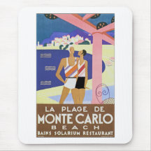 Playa de Monte Carlo del vintage Tapetes De Raton