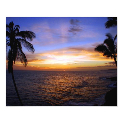 Playa de Poipu de la puesta del sol de Hawaiin Cojinete