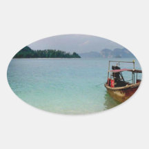 Playa de Tailandia Krabi (nueva) (St.K) Calcomania De Ovaladas