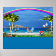 playa del arco iris del poster del personalizar